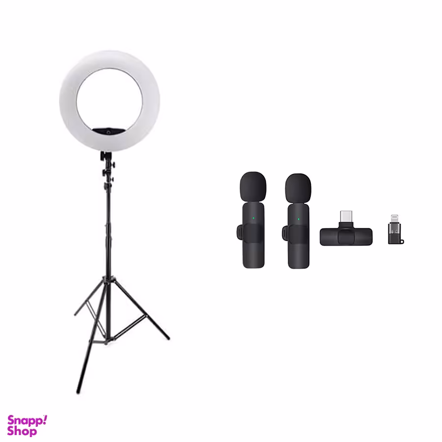 کیت تولید محتوا رینگ لایت هیرو مدل YQ-320A پایه 801 و میکروفون K9