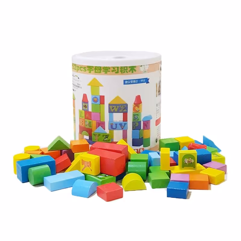 بلوک چوبی خانه سازی کودک  52 تکه مدل 1097