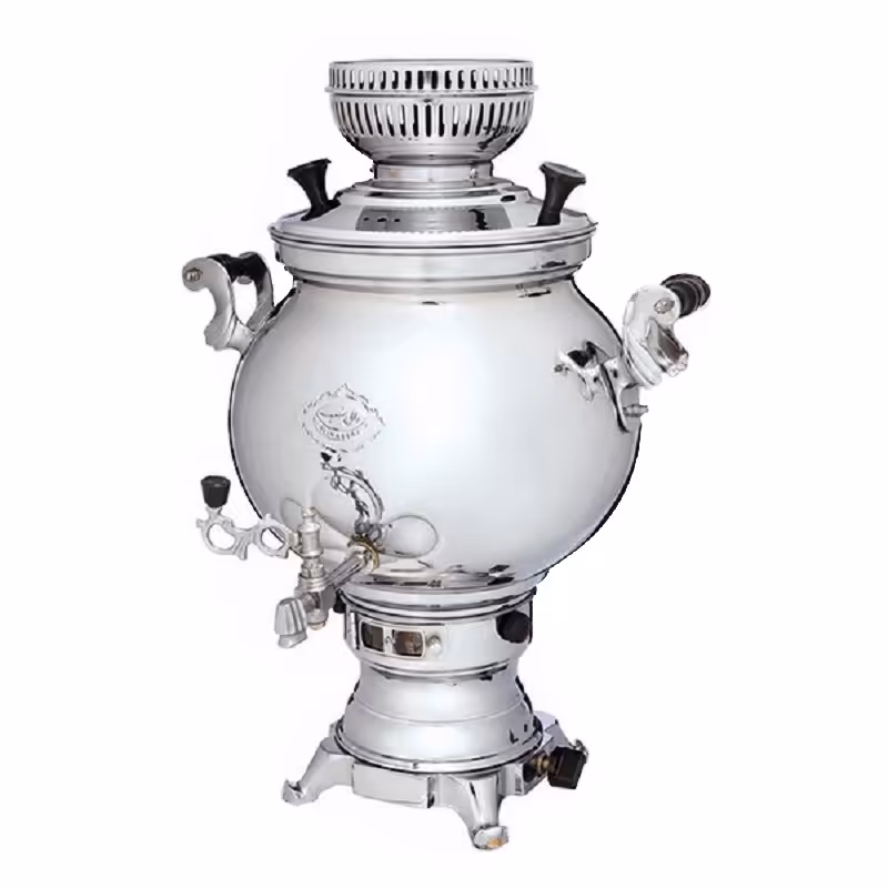 سماور گازسوز عالی نسب مدل سهند سیمین با ظرفیت 8 لیتر