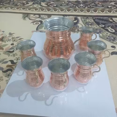 ست پارچ و لیوان شکمی مسی نانو شده