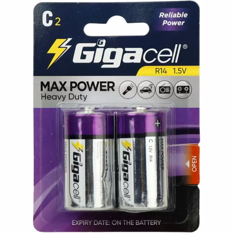 باتری دوتایی متوسط Gigacell Max Power R14 1.5V C ا Gigacell Max Power R14 1.5V C Battery