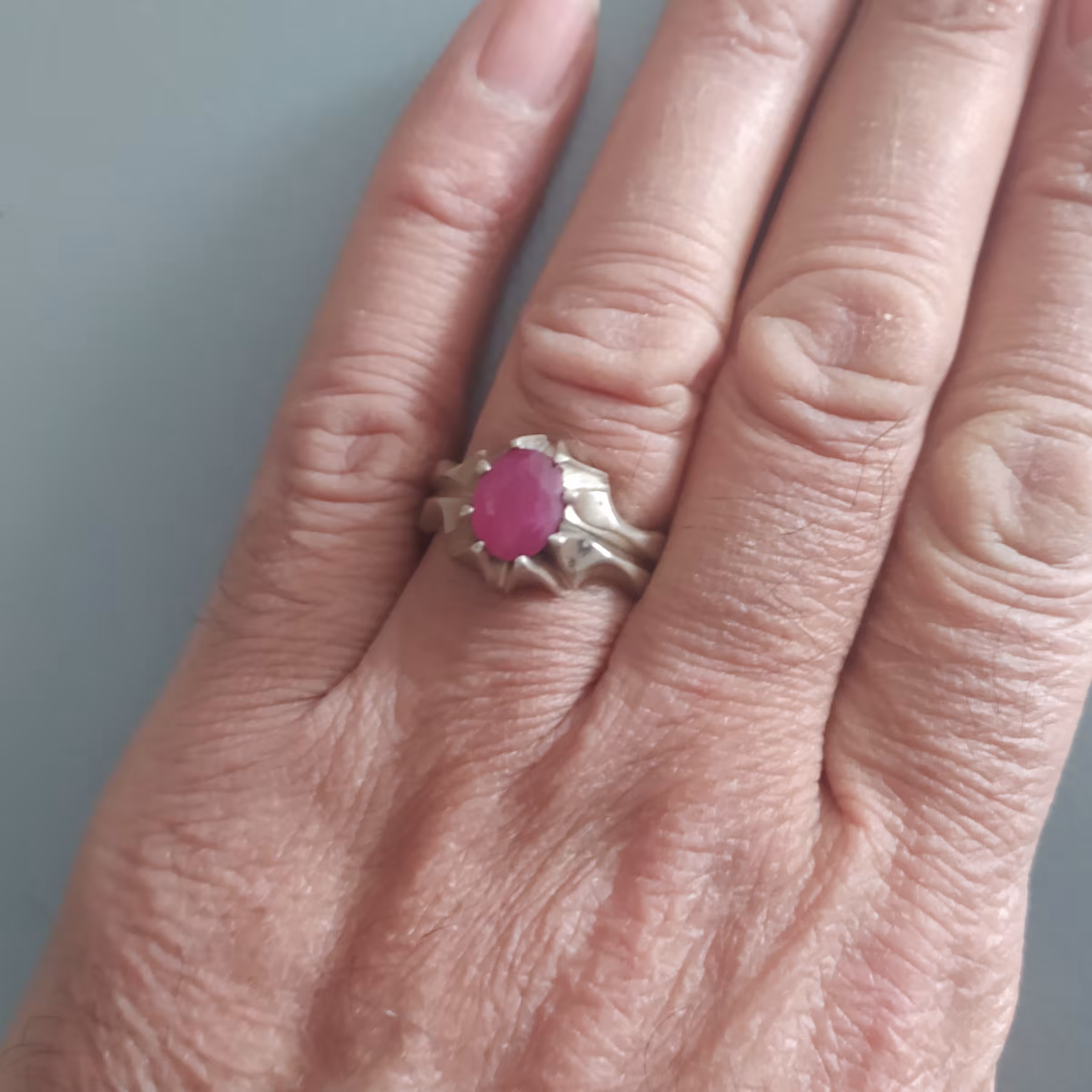 انگشتر نقره یاقوت مردانه