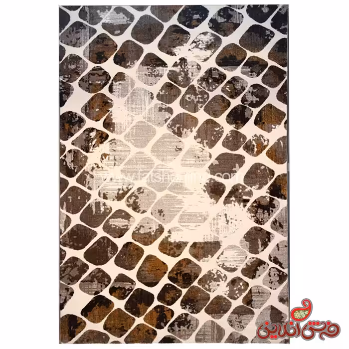 فرش  ماشینی ساوین صدف طرح گندم کرم