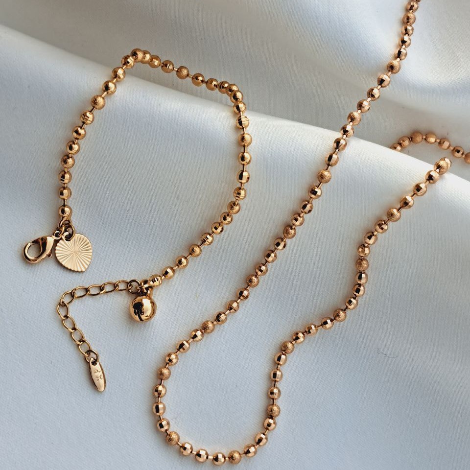 گردنبند و دستبند طرح گوی ریز از برند ژوپینگ به صورت ست یا جدا