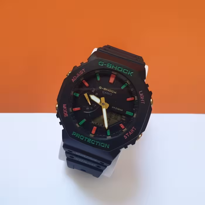 ساعت مردانه پسرانه جی شاک اصلی اسپرت قاب ریز موتور ژاپن بند رابر  g shock