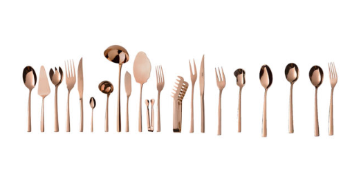 سرویس قاشق و چنگال 136 پارچه پایه دار برنز   مدل فلورانس ناب استیل Nab Steel Florence 136 Pcs