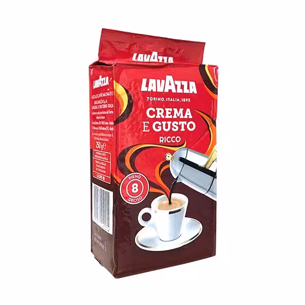پودر قهوه لاوازا مدل کرمو گوستو کلاسیک Crema E Gusto Ricco وزن 250 گرمی