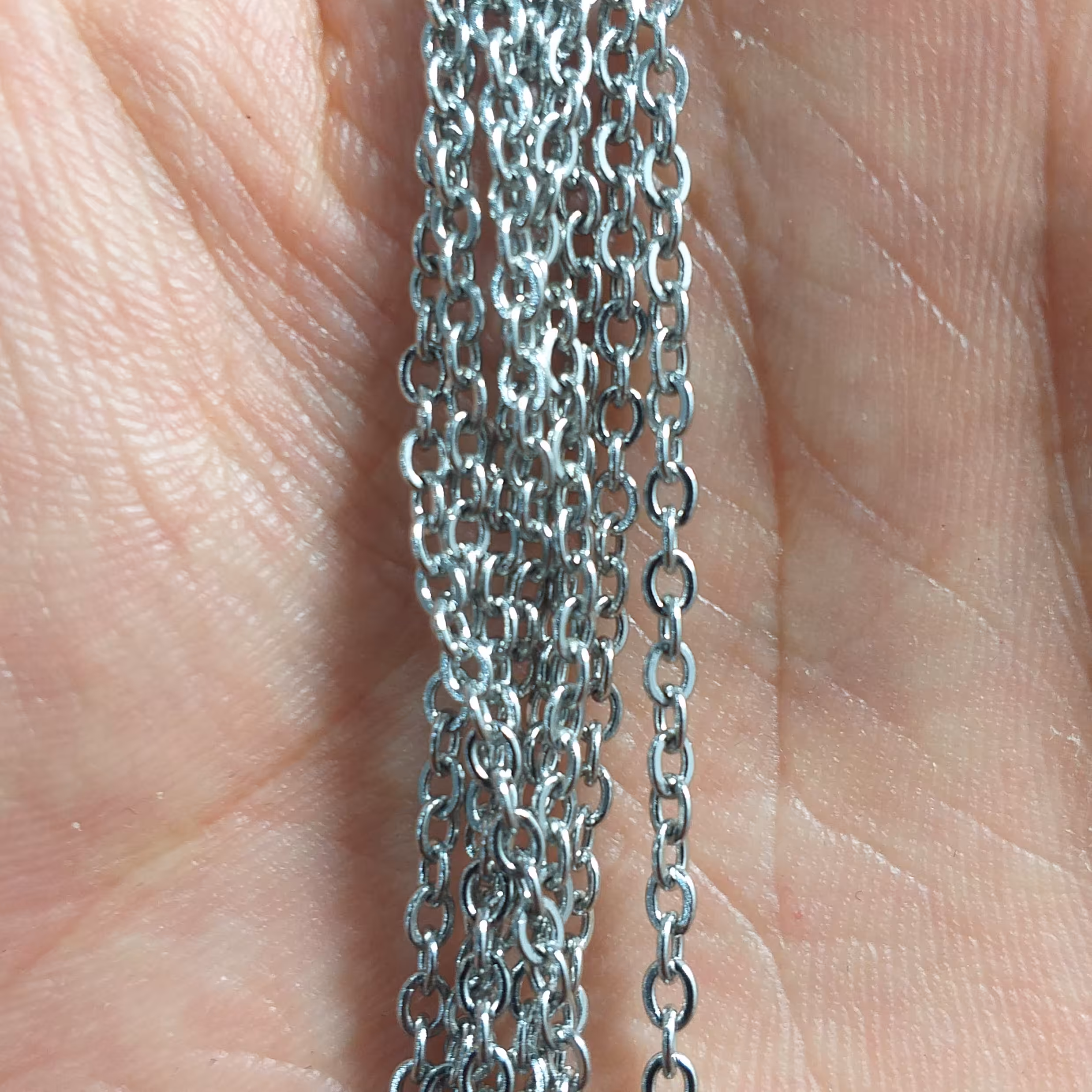 زنجیر استیل دیپلمات سایز 0.6 واحد 50سانتی همراه قفل استیل