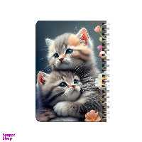 دفترچه یادداشت بامبیلیپ مدل چوبی طرح پیشی های  رمانتیک کد 2180767
