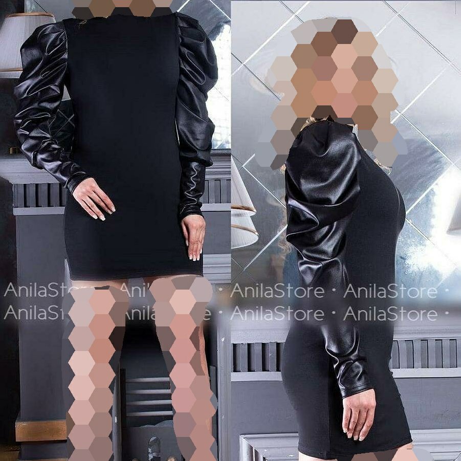 تونیک غواصی استین پف چرمی لاکچری زنانه