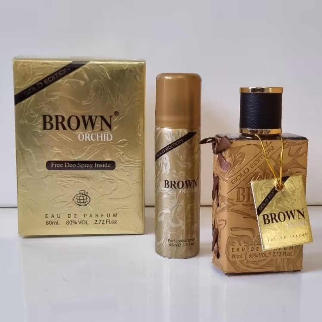 عطر ادکلن مردانه فراگرنس ورد اصل براون ارکید گلد ادیشن (Fragrance World Brown Orchid Gold Edition)