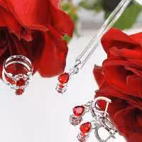 نیم ست نقره با سنگ قرمز دونه انار ظریف و شیک کد 3104