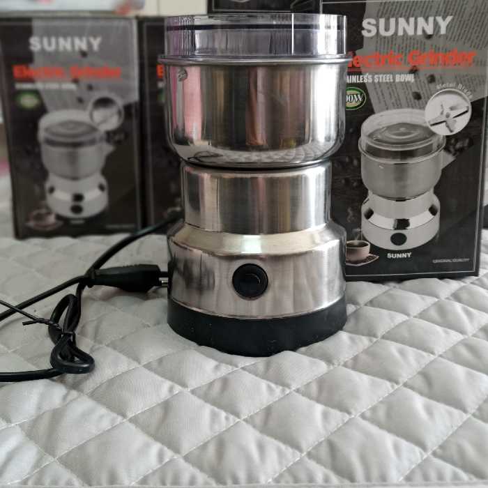 آسیاب برقی 4 تیغه  مارک SUUNY سانی 200 ولت کاسه استیل ضد زنگ برای آسیاب قهوه و برنج و خشکبار  ظرفیت 50 گرم 

