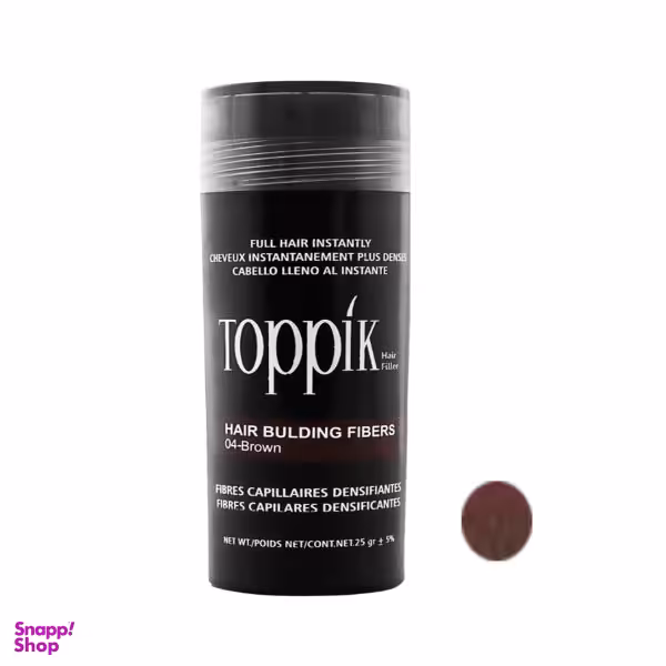 پودر پر پشت کننده مو تاپیک (Toppik) هیر فیلر کد 04 وزن 25 گرم رنگ قهوه ای