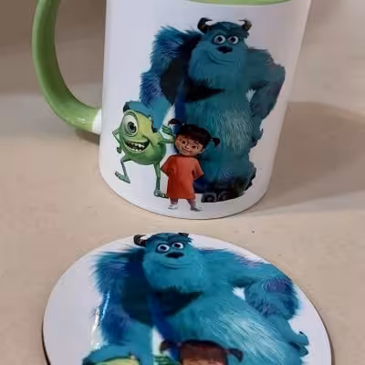 ماگ و زیرلیوانی ست طرح سالیوان و بو