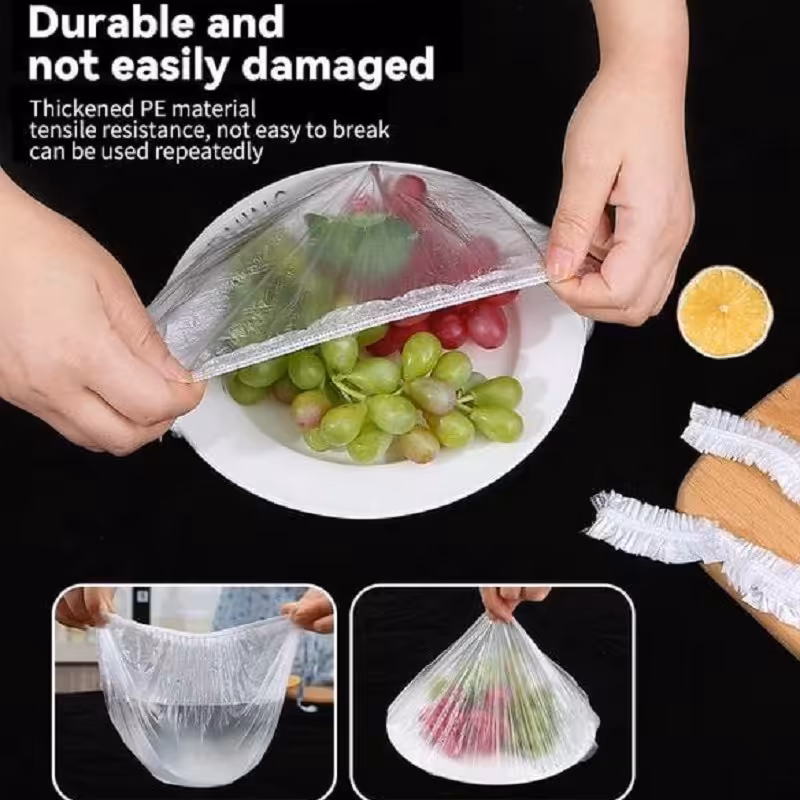 کاور پلاستیکی چند منظوره بهداشتی جهت پوشش ظروف غذا  کاور کفش روکش مو در آرایشگاه ها و میوه جات غذا 100 عددی
