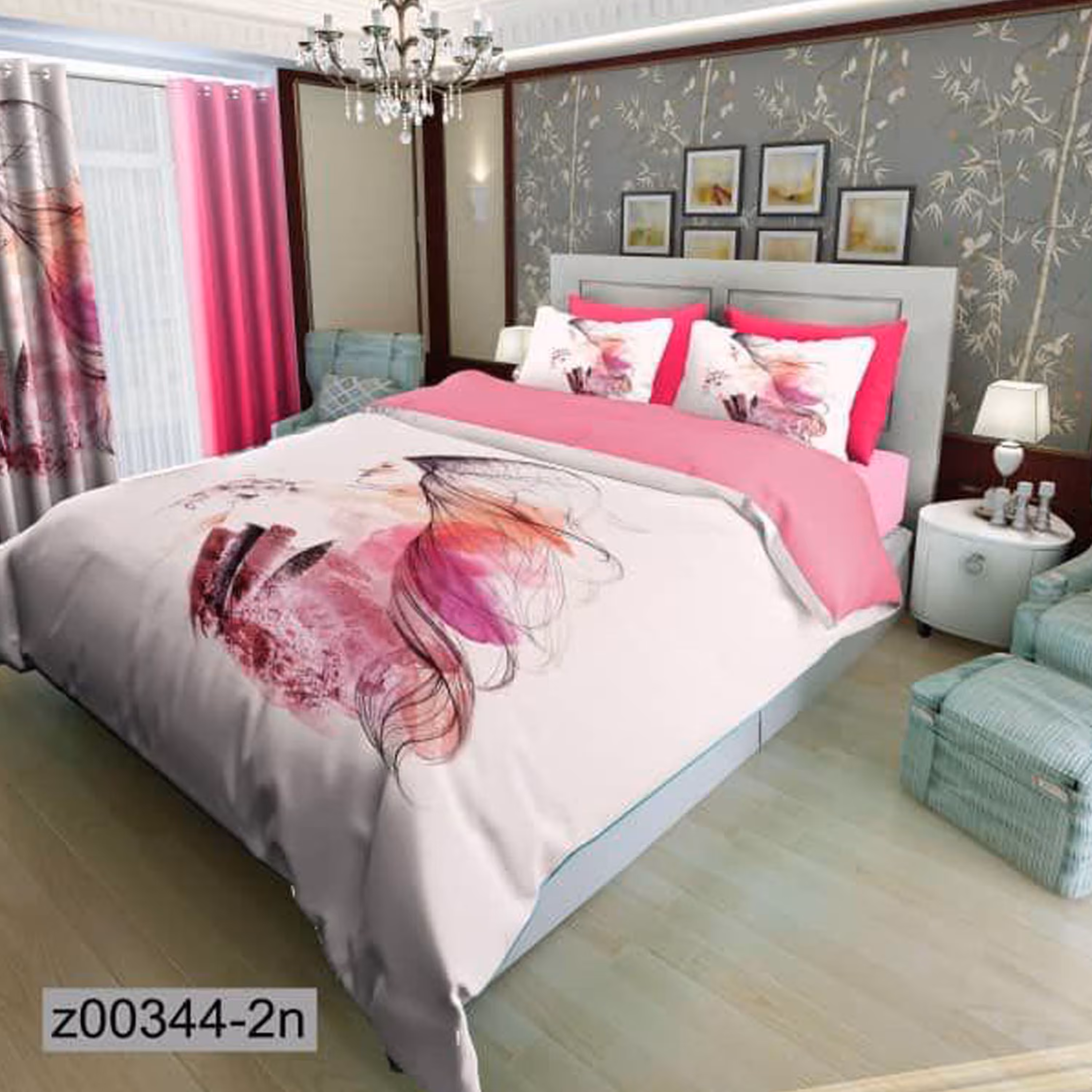 سرویس روتختی 2 نفره تنسل چاپی برندترک لند(Turk Land) z 344