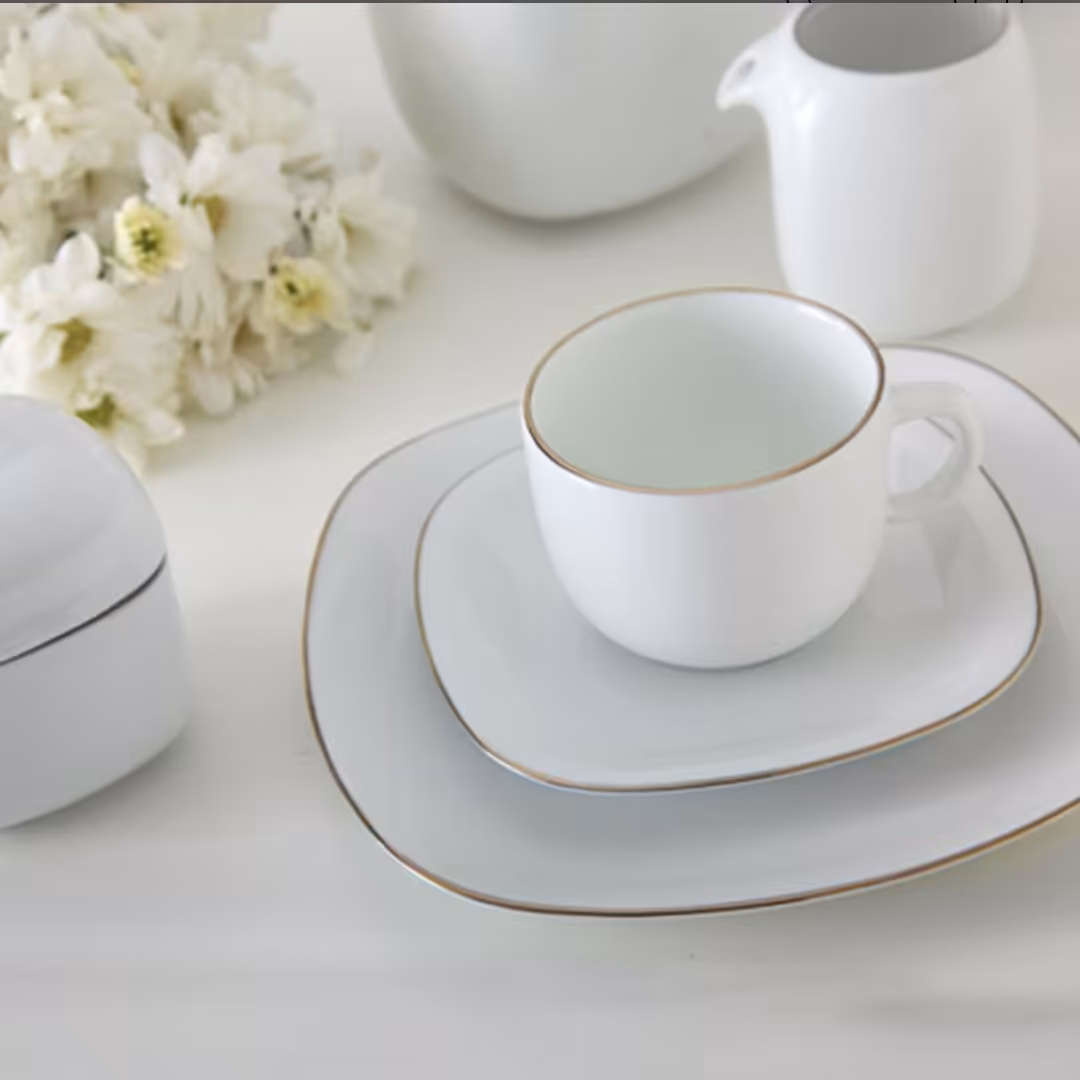 سرویس چینی زرین کواترو لب طلایی چهارگوش (درجه عالی) 98 پارچه 12 نفره - ارسال رایگان با باربری به مرکز استان مقصد