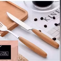 کارد و چنگال میوه خوره دسته بامبو