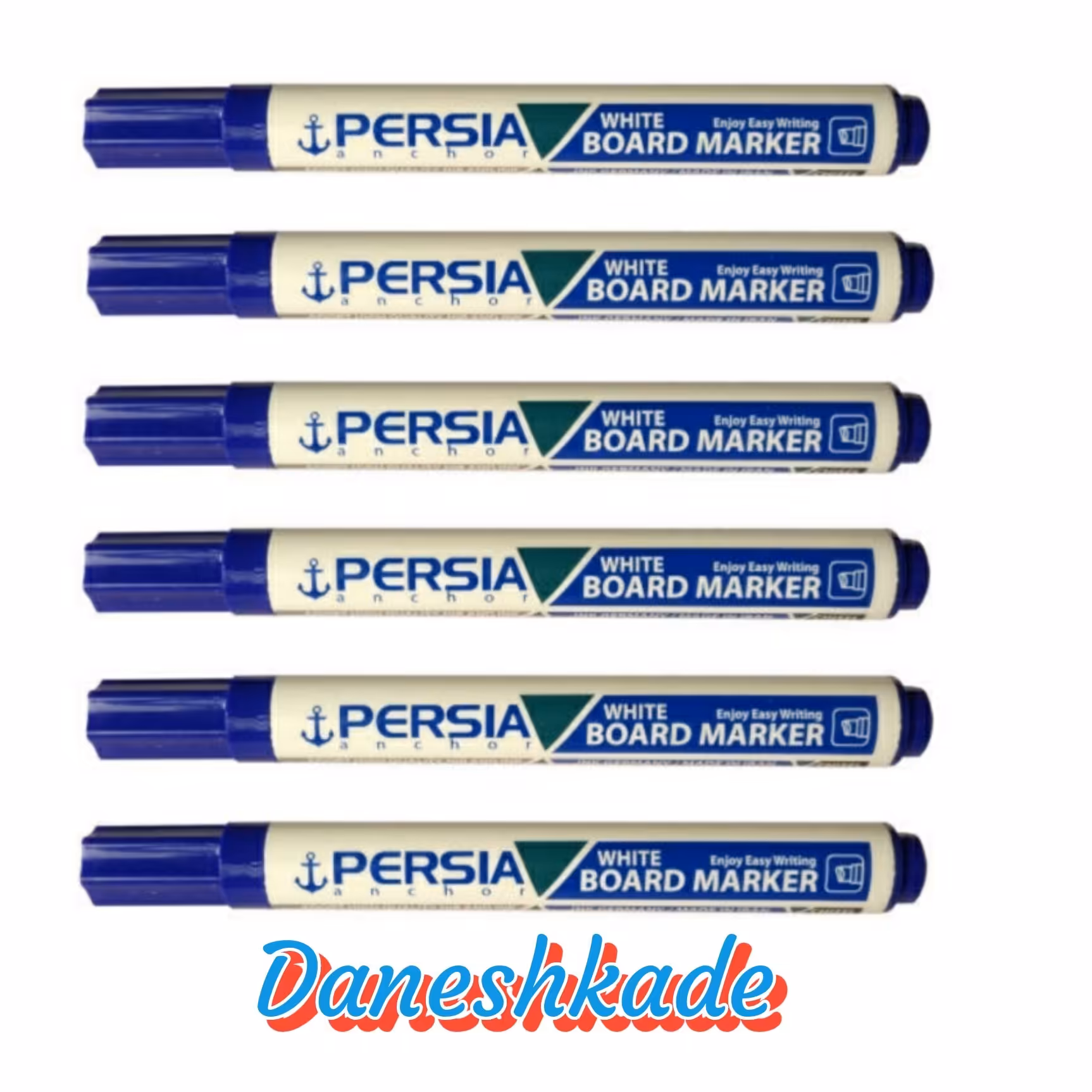 ماژیک وایت برد آبی سرتخت6عددی