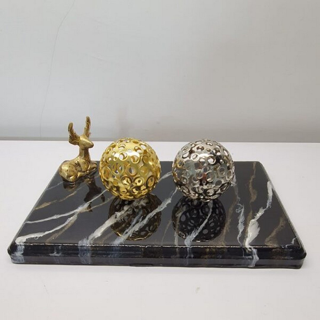 گوی فلزی دکوری لوکس نقره ای و طلایی تک عددی(گوی دکوری)