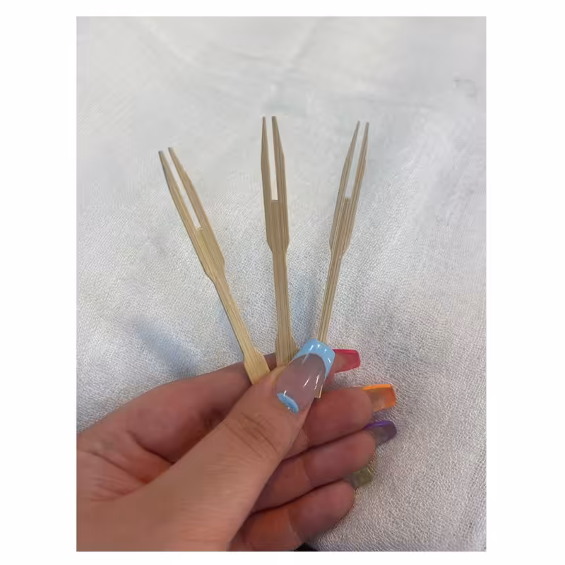 چنگال مزه خوری چوبی پک 100 عددی