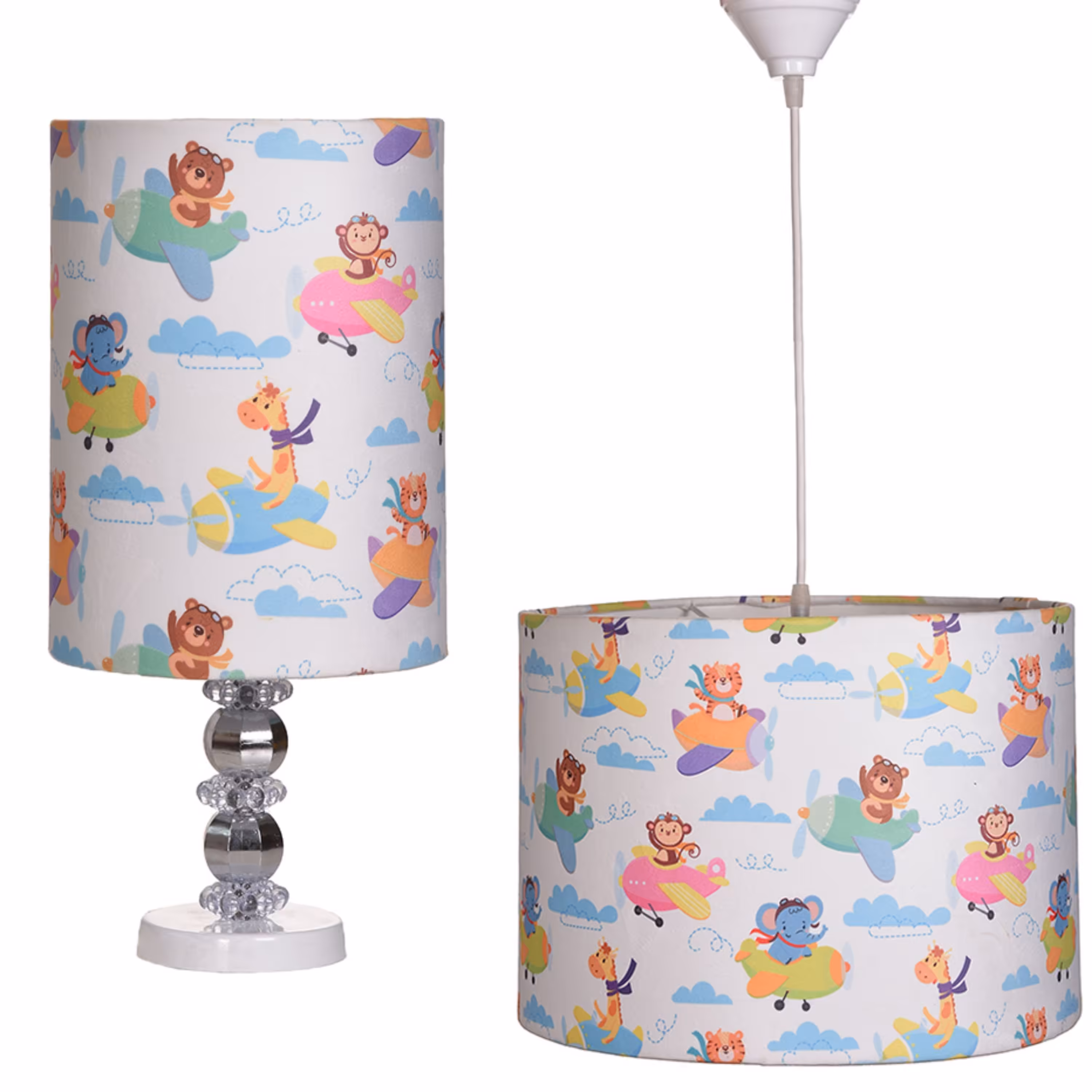 ست لوستر و پراغ خواب کودک مدل هواپیما