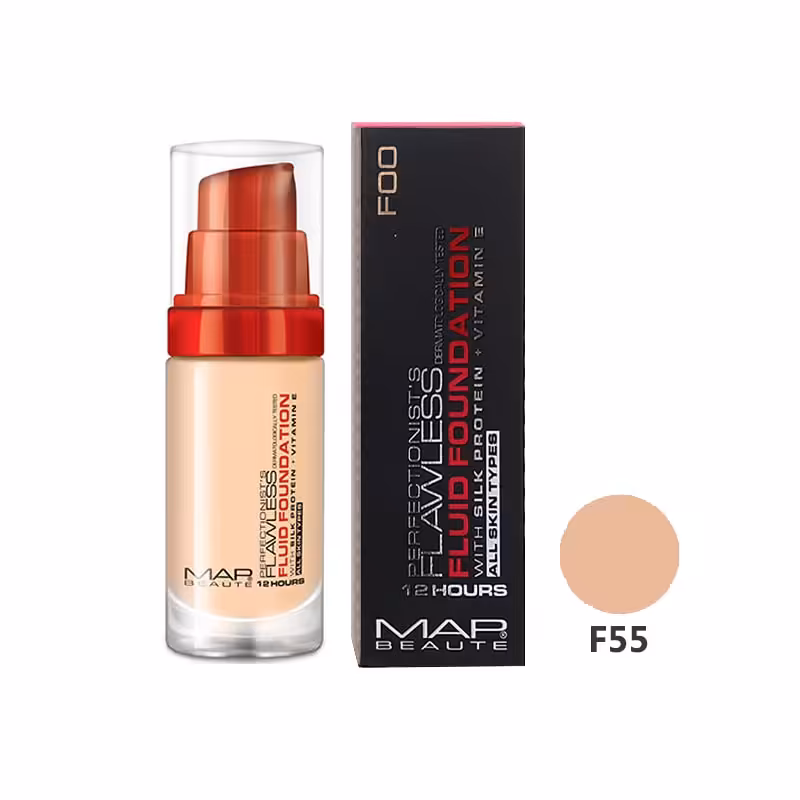 مشخصات، قیمت و خرید کرم پودر شیشه ای پمپی فلوئید مپ بوته شماره F55 - فروشگاه میرکمالی