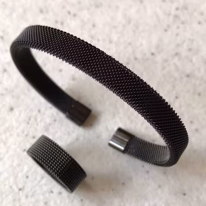 ست دستبند و انگشتر کارتیر مشکی