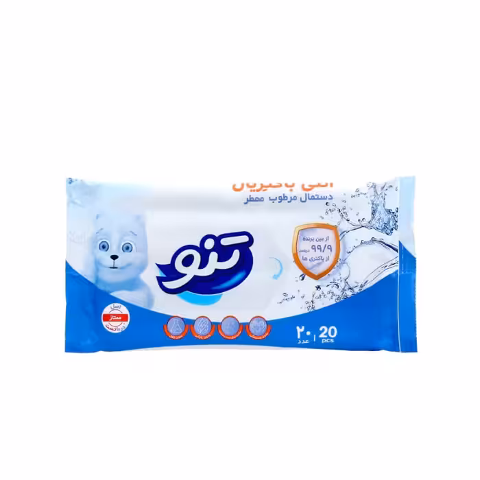 دستمال مرطوب معطر آنتی باکتریال تنو بسته 20 عددی