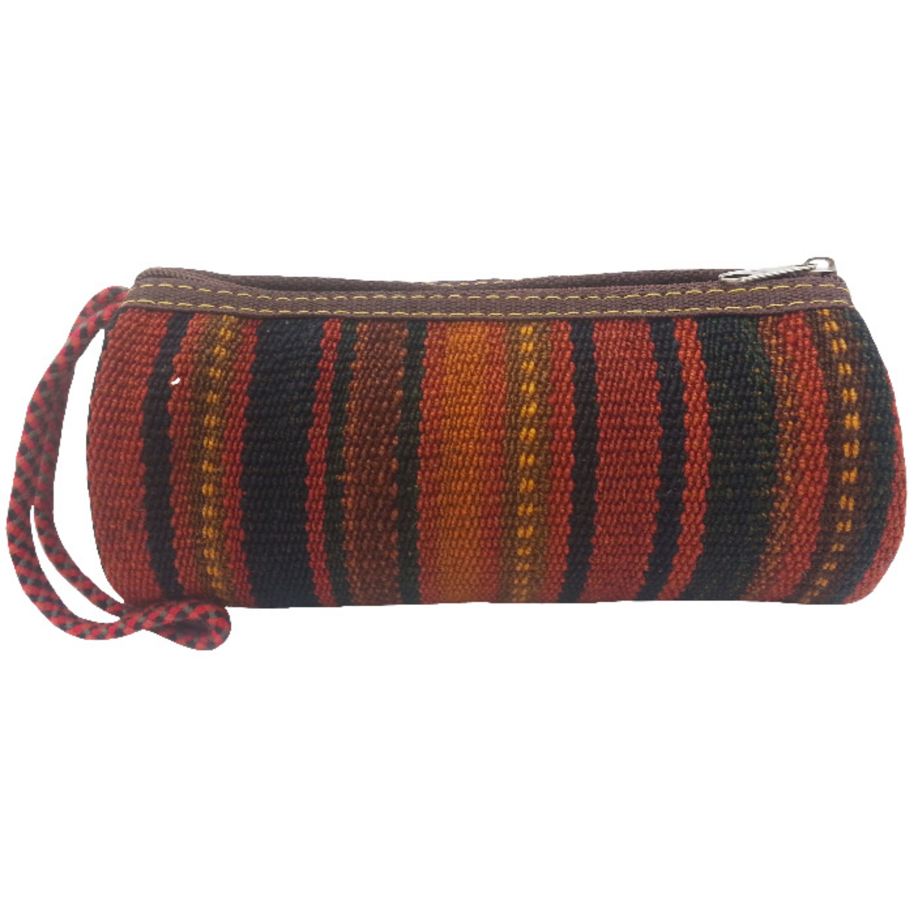 جامدادی گلیم دستباف  کد JAMEDGLI4  نفیس زیپ قوی  رنگ نارنجی قرمز آجری