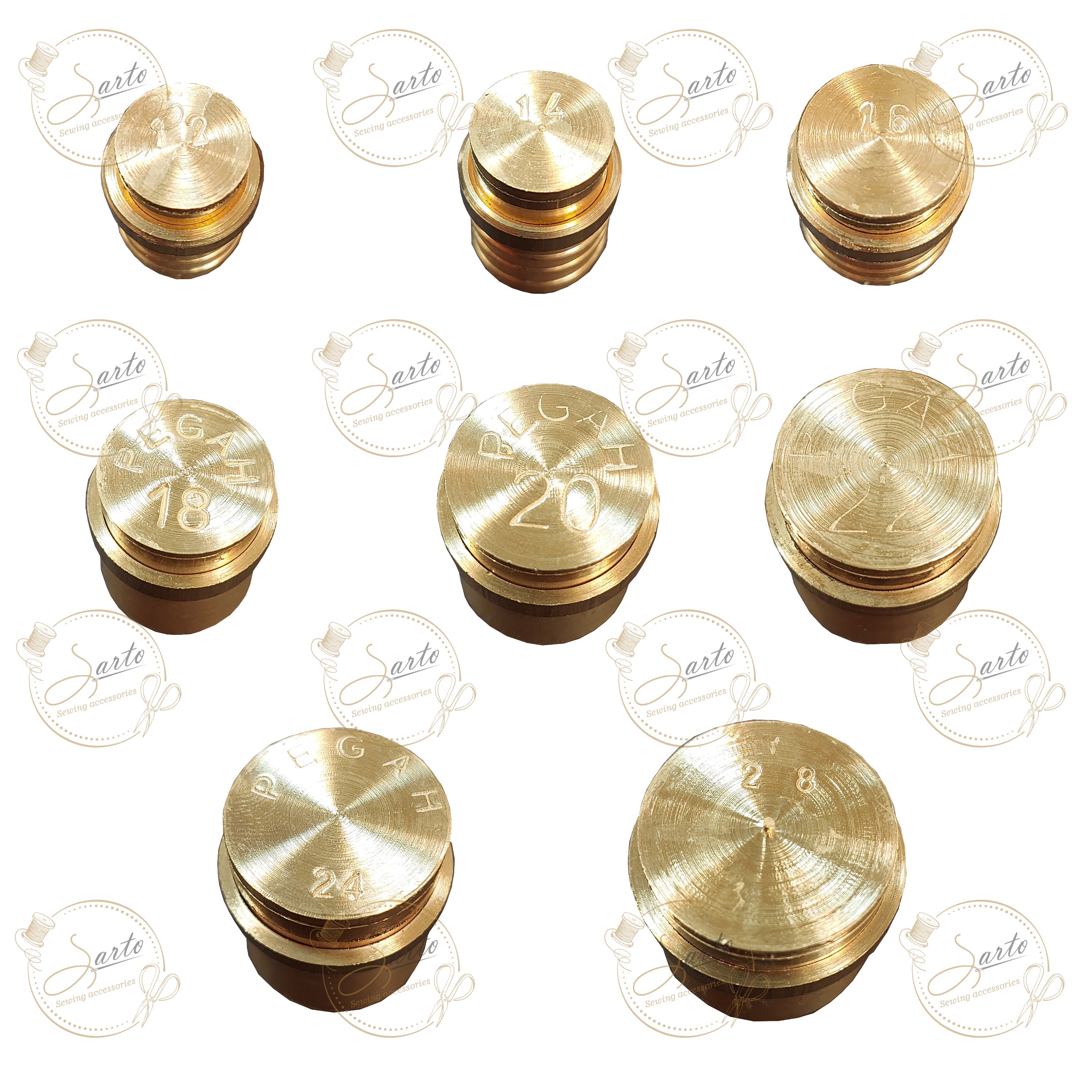 قالب دکمه شماره 12  14  16  18  20 22  24 28 بسته 8 عددی مناسب برای دکمه پارچه ی