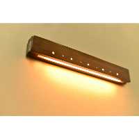 چراغ خواب چوبی دیواری تزیینی از چوب نراد طبیعی و استیل و LED آفتابی مدل C6-37