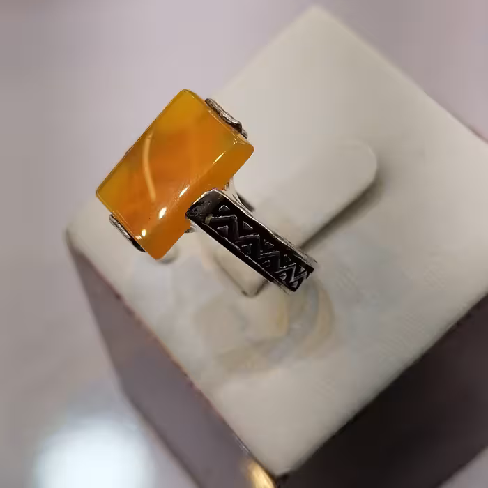 انگشتر نقره مردانه سنگ شرف الشمس (با دعای مخصوص).