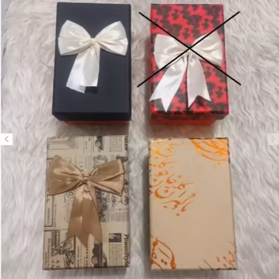 جعبه کادویی پاپیونی سایز متوسط (ابعاد در توضیحات قید شده) 