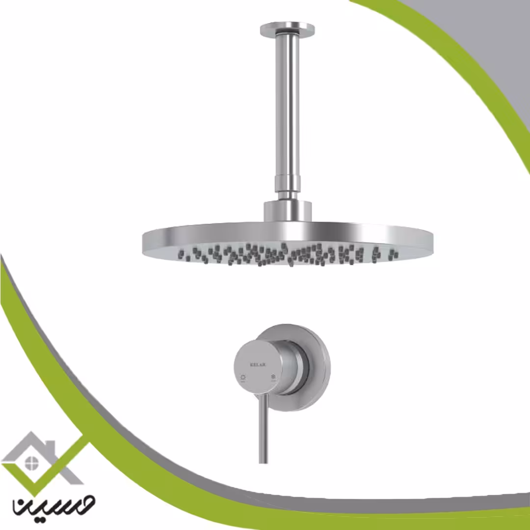 ملزومات دوش تیپ 1 لاکچری کلار مدل فلور کروم مات(هزینه ارسال پس کرایه است)