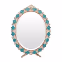 آینه فیروزه کوبی مدل قلم نقره کد Magnificent-Art