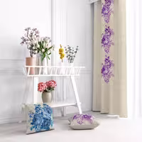 پرده مخمل  135x300 طرح انگلیش هوم  آرت مان