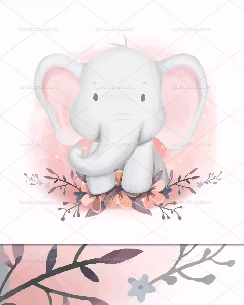 وکتور کاراکتر فیل بامزه | گرافیک با طعم تربچه