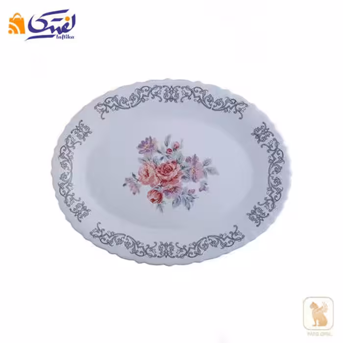 دیس بیضی 1050 پارس اپال طرح نلی صورتی کد 181