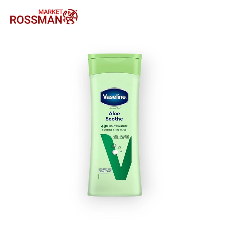لوسیون بدن تسکین دهنده وازلین Vaseline مدل آلوئه ورا حجم 200 میلی لیتر