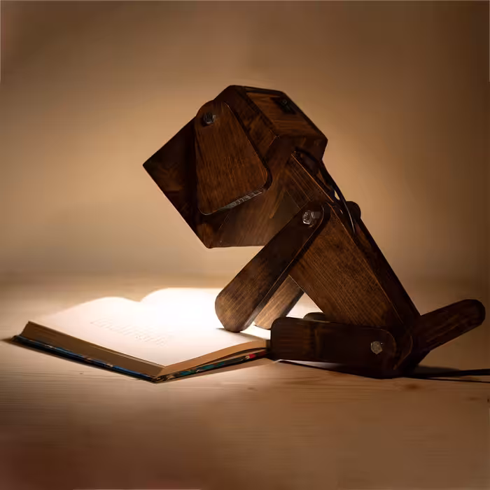 چراغ مطالعه چوبی طرح سگ مدل Dog Light