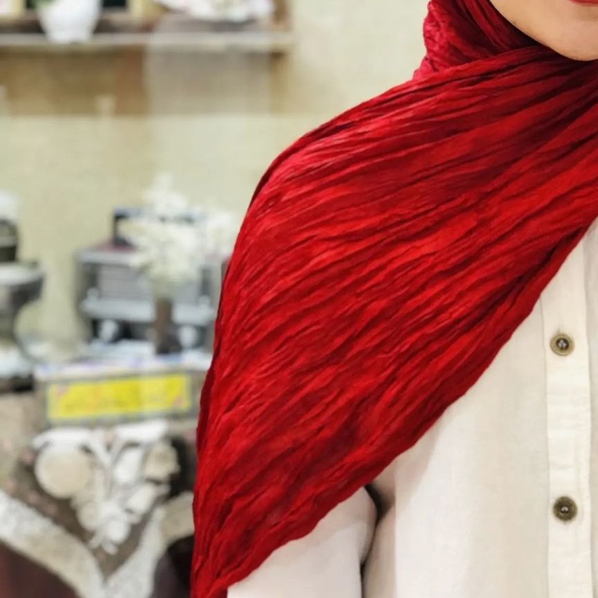 شال چروک وال نخی هندی دو متری  در رنگ بندی کامل