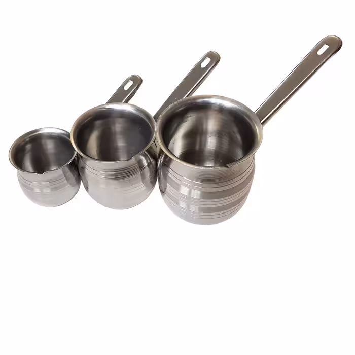 حراج قهوه جوش  و شیر جوش سه تیکه  استیل اصل اهن ربا نگیر 