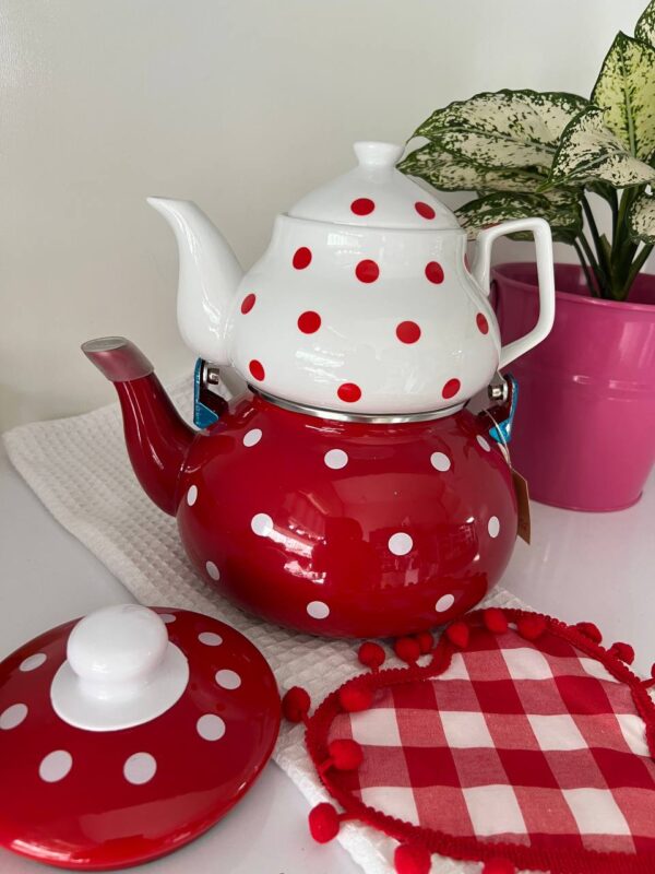 کتری قوری خالخالی- قرمز (ایراد دار) *