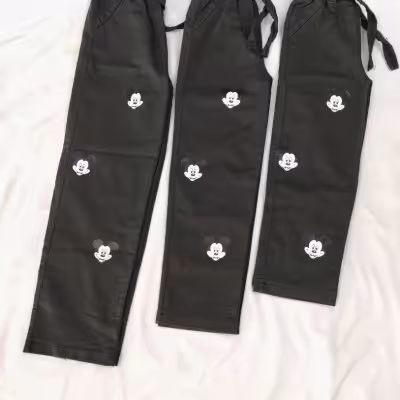 شلوار لی بگ دخترانه چاپ میکی قد 70 80 90