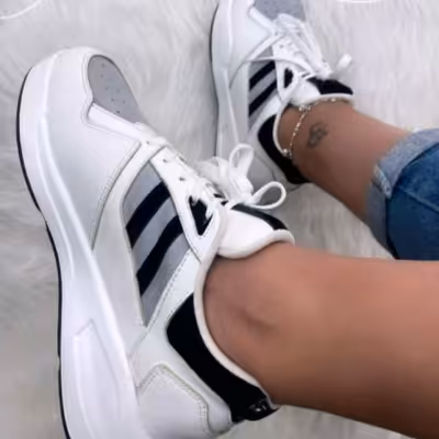 کفش کتانی اسپرت دخترانه و زنانه سفید سایز 37تا40