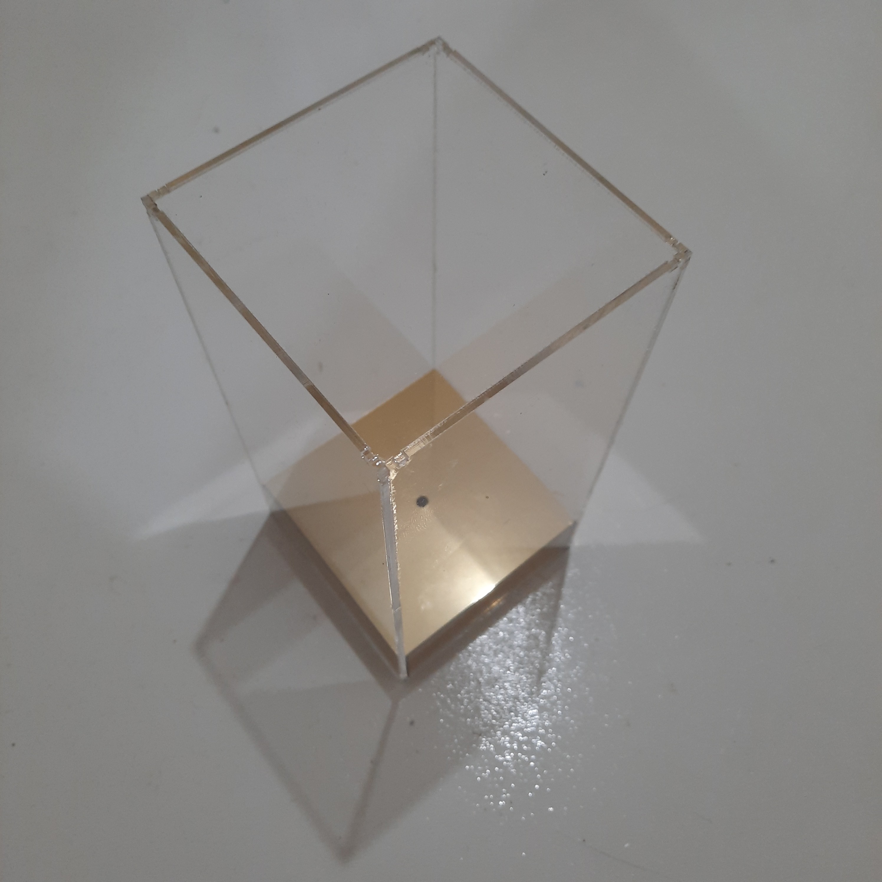 جعبه پلکسی برای تک گل رز  رنگ مشکی و طلایی