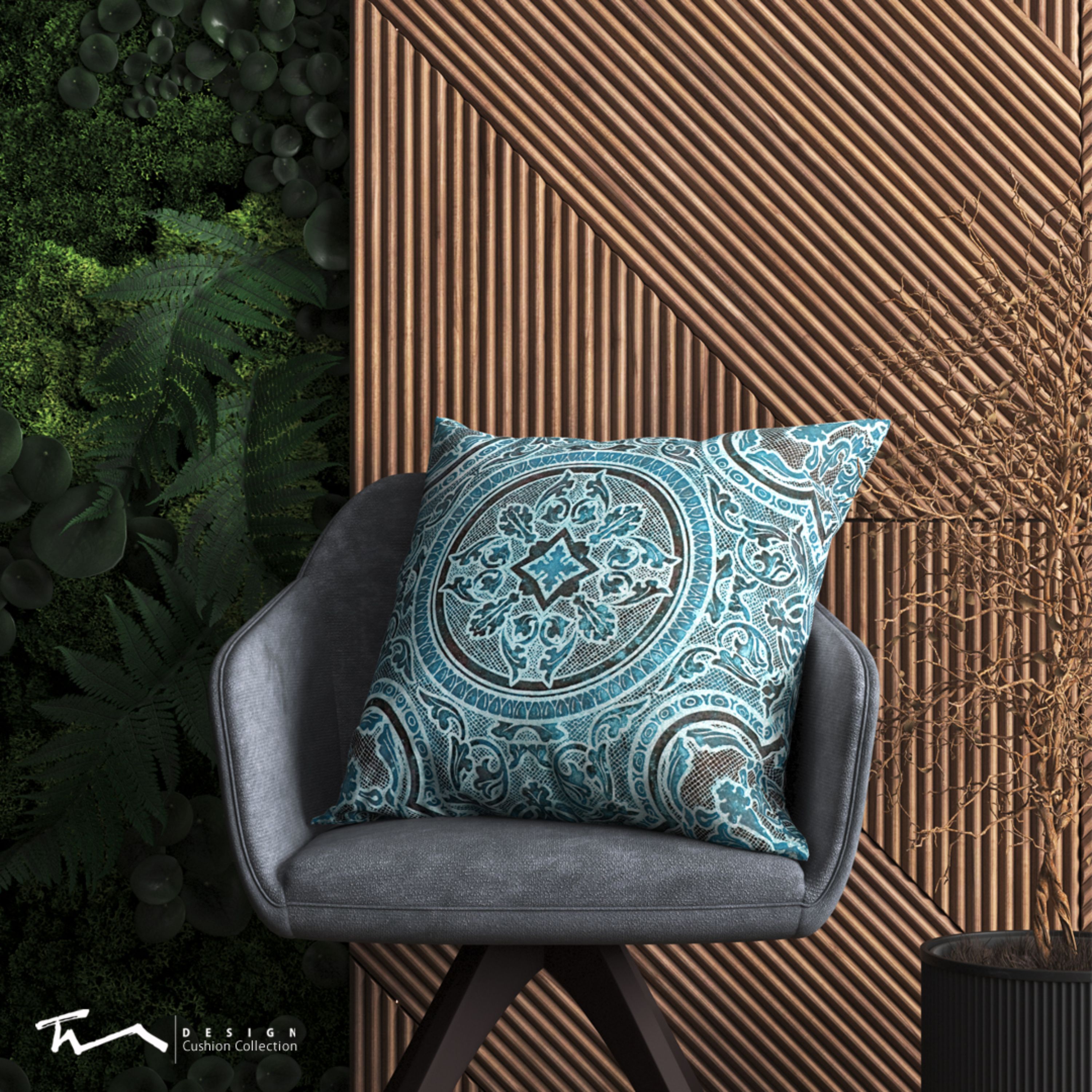 دو عدد کاور کوسن طرح سنتی 3 - دو رو مخمل پورش - 40 در 40 - زیپ مخفی