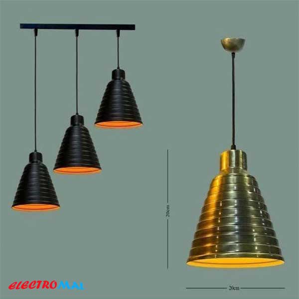 لوستر آویز مدل کاسه پله ای 3 شعله